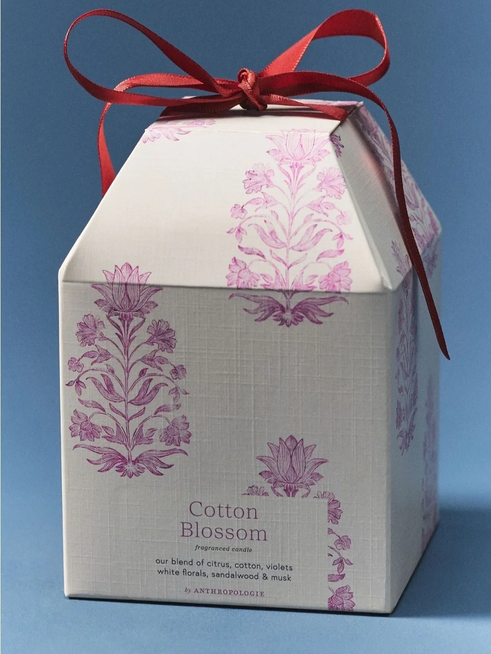 NIB Anthropologie Spring Cottage Fresh Cotton Blossom Boxed Candle